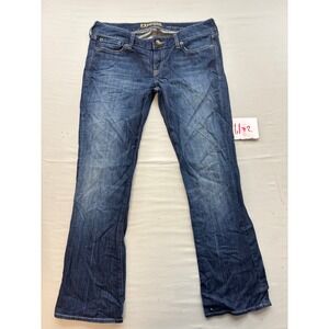 Express Zelda Barely Boot Jeans Womens 10s Dark Wash Low Rise Bootcut Denim